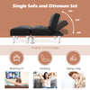 2-Piece Sectional Modern Sofa Set Leather Chaise Lounge W/ Ottoman Foot Stool