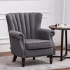 Vintage Wind Back Armchair Upholstered Linen Living Room Bedroom Fireside Chair