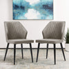2/4/6pcs Dining Chairs Set Faux Leather Seat Back Metal Legs Kitchen Chair