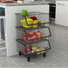 Large Stackable Metal Wire Basket Trolley Rack Kitchen Fruit Vegetable Storages