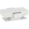 Coffee Table White LED High Gloss Rectangle Cocktail Table Modern Living Room