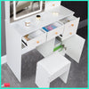 White Dressing Table Set Makeup Desk LED Lights Sliding Mirror 5 Drawers Vanity