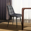 2pcs Velvet Soft Padded Seat Back Dining Chairs Set Lint Fabric Metal Legs Chair