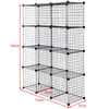 12 Cube Storage Shelf Rack DIY Wire Grid Bookcase Display Cabinet Organiser