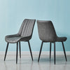 2x Dining Chairs Velvet Faux Leather Seat Dining Room Restaurant Chair Modern