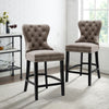Upholstered Tufted Dining Chair Hourglass/Rolled Backrest Kitchen Side Chairs