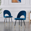 1/2/4X Dining Chairs Velvet Padded Seat Metal Legs Kitchen Chair Home Office Set