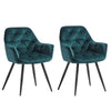 2/4X Dining Chairs Velvet Padded Seat Metal Legs Kitchen Chair Home Office Set