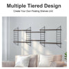 Adjustable 3 Tier Wall Floating Shelf with Metal Brackets Strong Bearing Shelves
