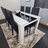 Dining Table Set and 6 4 black white Leather chairs kitchen table set of 4 or 6
