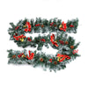 9ft Thick Christmas Garland XMAS Decorative Pre-Lit LED Lights Door Shop Wreath