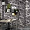 New Grey Brick Wall Grey Shimmer Tones Effect Faux Metallic Feature Wallpaper 3D
