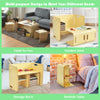 3-Piece Kids Table & Chair Set Children Wooden Activity Table Bench Storage Desk