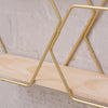 Vintage Metal Dual Hexagon Wall Shelf Books Ornament Storage Holder Display Rack