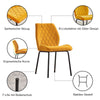 2PCS Dining Chairs Set Velvet Padded Seat Metal Leg Kitchen Armless Chair Office