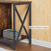 Brown Wooden TV Cabinet Metal Leg with Compartment Shelf Unit Industrial Style