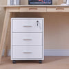 White Mobile 3 Drawers Filing Pedestal Cabinets File Chest Storage Wooden Office