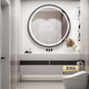 LED Lighted Bathroom Mirror HD Glass Mirror Vanity Makeup AntiFog Dimmable Black