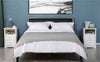 White Bedside Cabinet, Nightstand Bedside Table with 2 Drawers Cubby for Bedroom