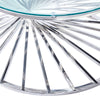 Contemporary Clear Glass Top Coffee Table Stainless Steel Leg Living Room Table