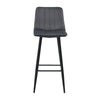 Set of 2 Velvet Kitchen Bar Stools Modern Grey Padded Seat Metal Legs Breakfast