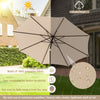 300 cm Solar Patio Umbrella 112 LED Lighted Umbrella Outdoor Table Umbrella