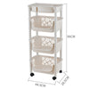 Large Storage Rack 4 Tier Vegetable Basket Food Shelf Kitchen Trolley on Wheel