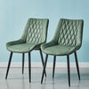 2x Green Dining Chairs Faux Leather/ PU Restaurant Dining Room Furniture Chair