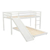 Kids Bunk Beds Pine Wood 3FT Single Cabin Bed Frame High Sleeper with Slide NS