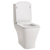 Modern Close Coupled Toilet Bathroom White Ceramic Soft Close Seat WC Pan Home