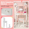 2 in 1 Kids Vanity Table and Chair Set Makeup Dressing Table W/ Mirror & Drawer