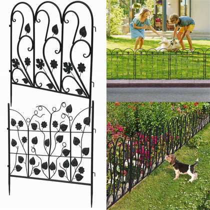 Set of 5 Steel Garden Lawn Edging Pet Dog Barrier Fencing Path and Border Fence