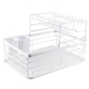 2 Tier Dish Drainer Rack Kitchen Counter Plates Bowls Utensil Draining Holder