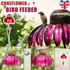 Creative Sensation Pink Coneflower Bird Feeder Outdoor Garden Yard Decorations