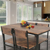 5PCS Dining Table and Chairs Set Modern Industrial Metal Frame Kitchen Home Bar