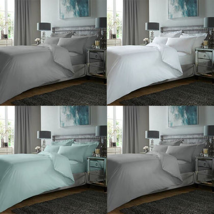 400TC Luxury Egyptian Cotton Plain Dyed Duvet Cover Pillowcases Bedding Set