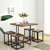 5-Piece Dining Table & Chair Set Bar Pub Table and Four Stool Set w/ MDF Table