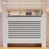 Radiator Cover White Unfinished Modern Traditional Wood Grill Cabinet Shelf MDF