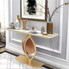 Decorative Leaf Pedestal Marble Console Table Large Wall Porch Entryway Table UK