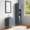 Narrow Modern Bathroom Tall Cabinet 2 Door Shelves Unit Storage Wooden Furniture