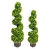 3/4ft Artificial Boxwood Tower Tree Topiary Spiral Twist Plants Outdoor Indoor