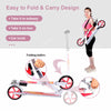 Folding Kick Push Scooter Teens Adult Ride On Adjustable Height W/Strap&Brake UK