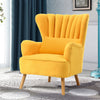 Upholstered Velvet Armchair Accent Scalloped Chair Lounge Sofa Living Bedroom UK