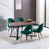 Dining Table & Chairs Set 4/6 Velvet Fabric Padded Seat Kitchen Furniture