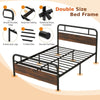 Double Bed Frame w/ Headboard & Footboard Heavy-duty Metal Platform Bed Frame