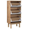 Corona Solid Pine Shoe Cabinet Storage Cupboard Wooden Organizer with Drawer