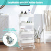 4 Tier Storage Trolley Cart Rolling Utility Organiser Shelf Mesh Basket & Wheels