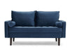 Blue Velvet Fabric 2 Seater Sofa Couch Settee Suite Luxury Upholstered Seat Home