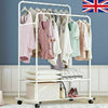 Heavy Duty Double Rail Garment Rack Rolling Clothes Rack fr Studio Condo Display