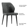 2/4/6pcs Dining Chairs Set Faux Leather Seat Back Metal Legs Kitchen Chair